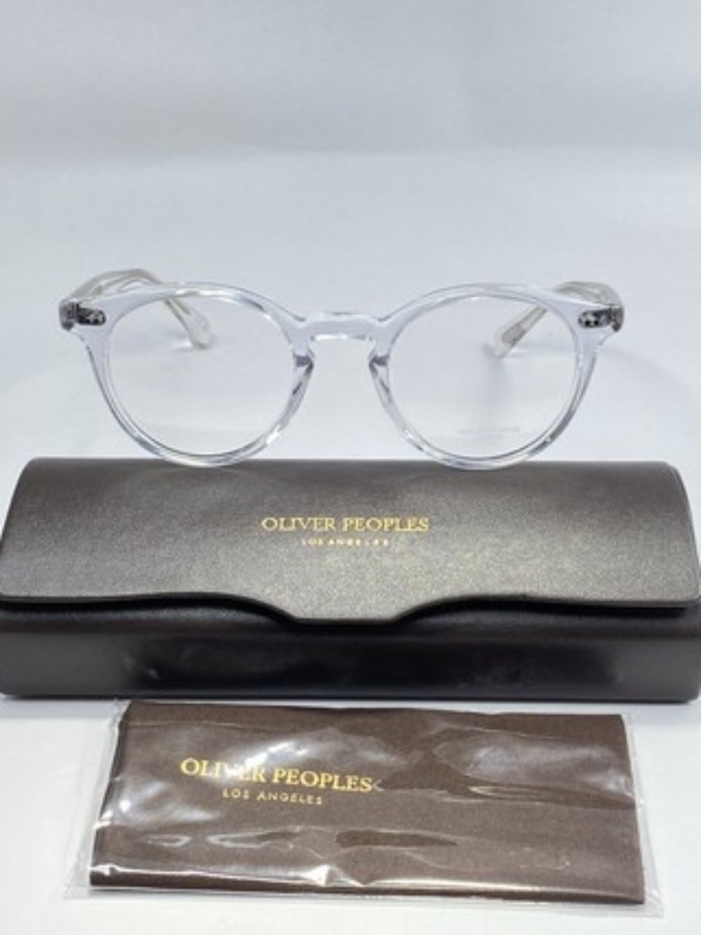 NEW OLIVER PEOPLES ROMARE CRYSTAL ACETATE EYEGLASS FRAMES CASE $454